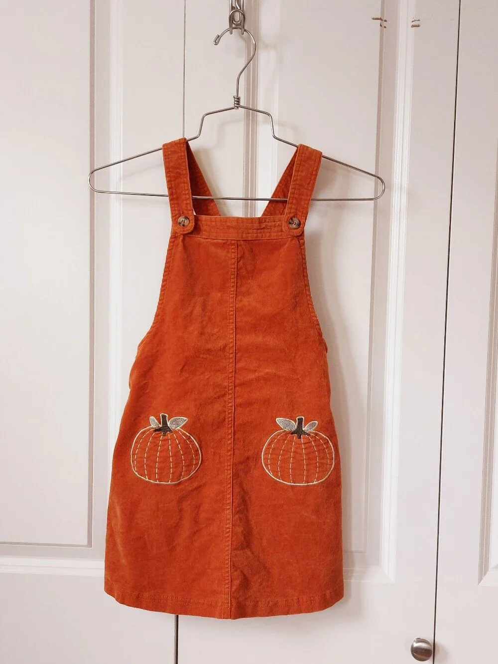 Orange Corduroy‎ Pumpkin Jumper Dress girls 6 Autumn Harvest Fall Max Studio